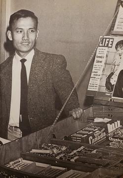 Spackman running a snack stand at Harvard. Courtesy of James Choi Spackman.