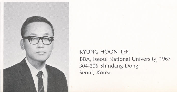 Kyunghoon Lee Class Portrait 1969